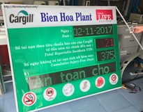 Bảng điện tử led ngoài trời hiển thị thông tin cho công ty Cargill VN